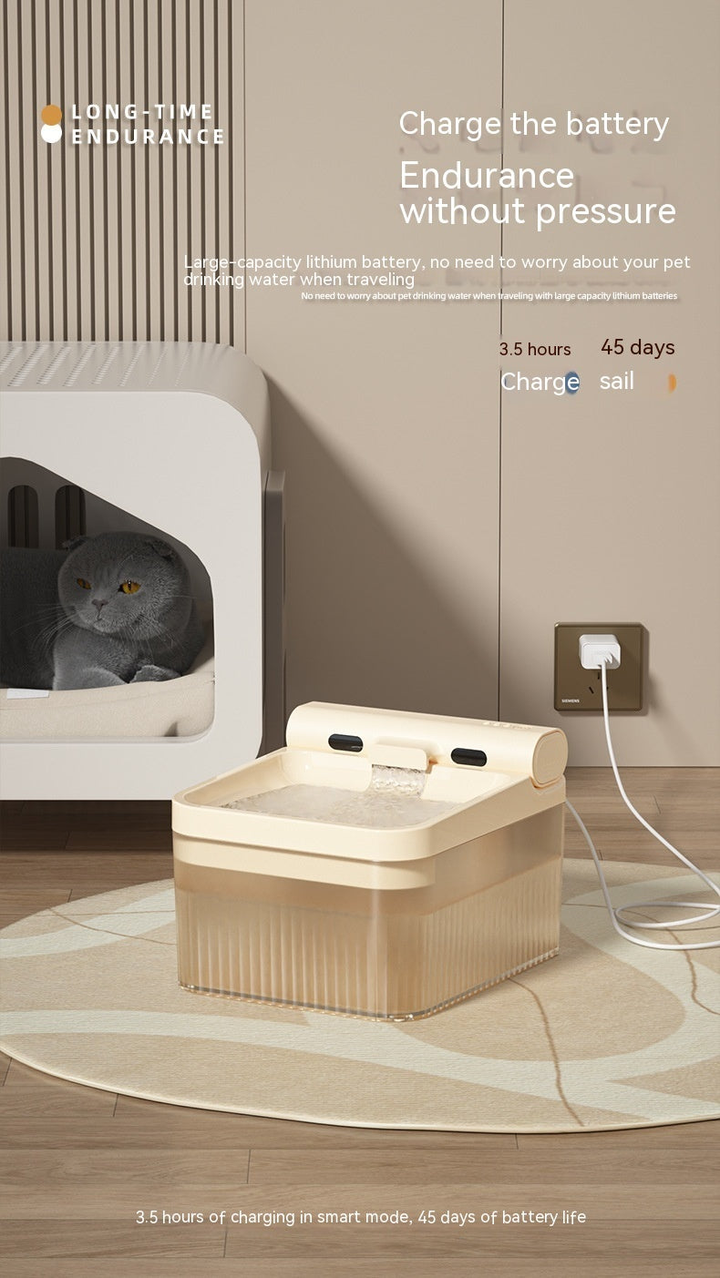 Plastic Pet Smart Water Dispenser Good-looking Triple Filter Drinking Bowl 4L Large Capacity Cat Water Feeder