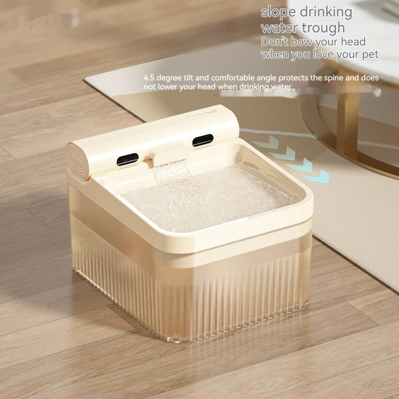 Plastic Pet Smart Water Dispenser Good-looking Triple Filter Drinking Bowl 4L Large Capacity Cat Water Feeder